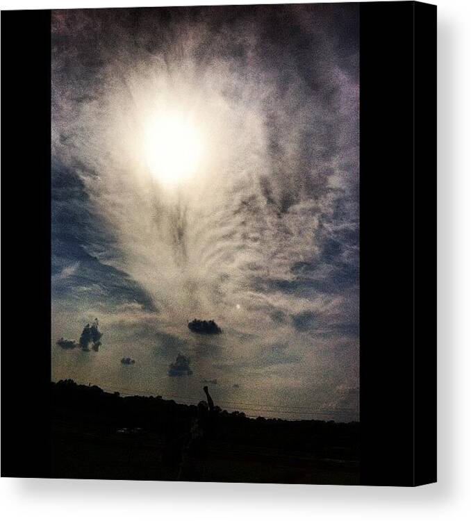 Beautiful Canvas Print featuring the photograph #clouds #awesome #cloudporn #wonderful by Brittany B