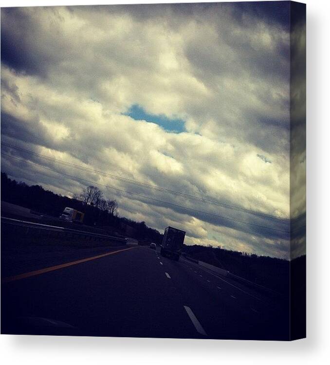 Blue Canvas Print featuring the photograph #clouds #sky I Thought It Was Cool With by S Smithee