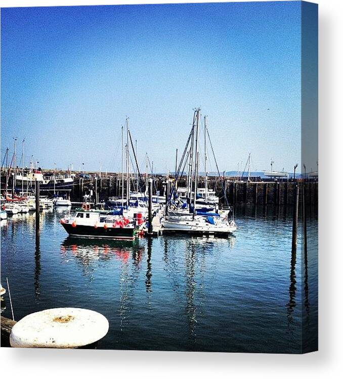 Sea Canvas Print featuring the photograph #coast #seaside #sea #water #ripples by Laura Hoole