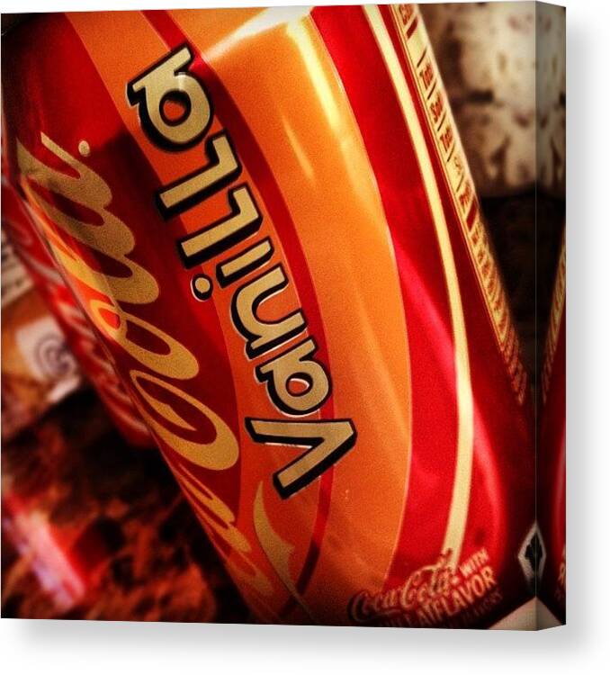 Awesomesauce Canvas Print featuring the photograph #cocacola #vanilla #soda #awesomesauce by Luke Dudkewic
