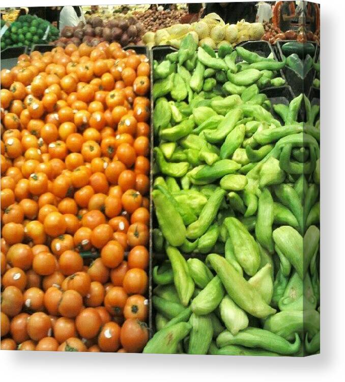 Metro Canvas Print featuring the photograph #colorful #vegetables #red #green #food by Carlu Chi