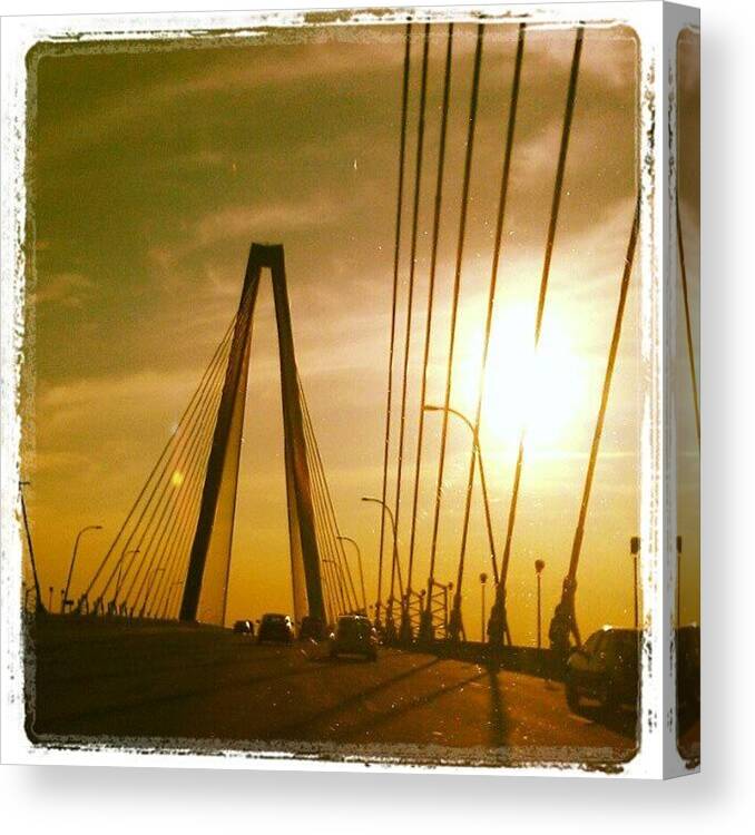 Cooper River Bridge Canvas Print featuring the photograph Cooper River Bridge in Charleston SC by Jeremy Blanton