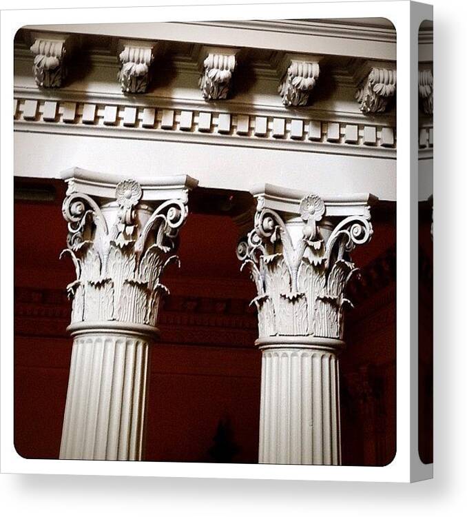 Mobilephotography Canvas Print featuring the photograph Corinthian Columns by Natasha Marco