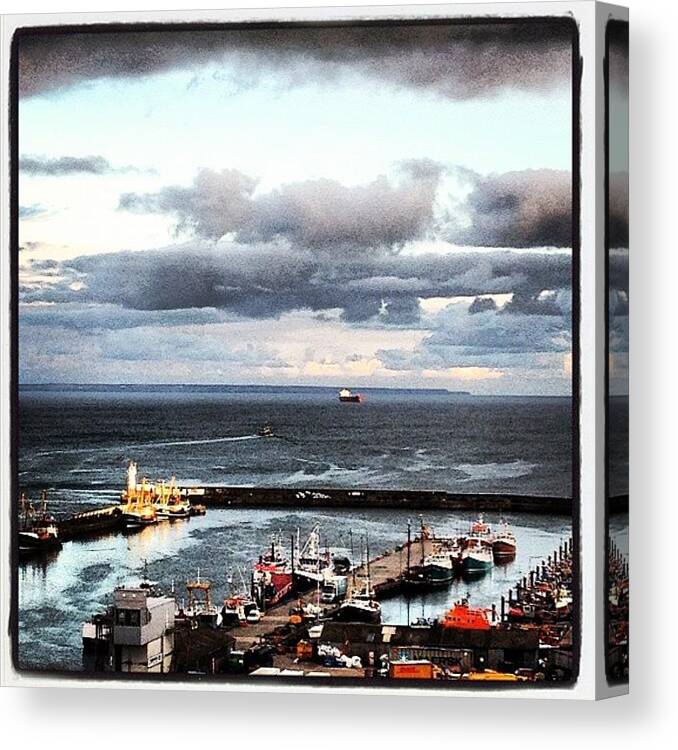 Beautiful Canvas Print featuring the photograph #cornwall #sea #sky #clouds #home by Matt Laity