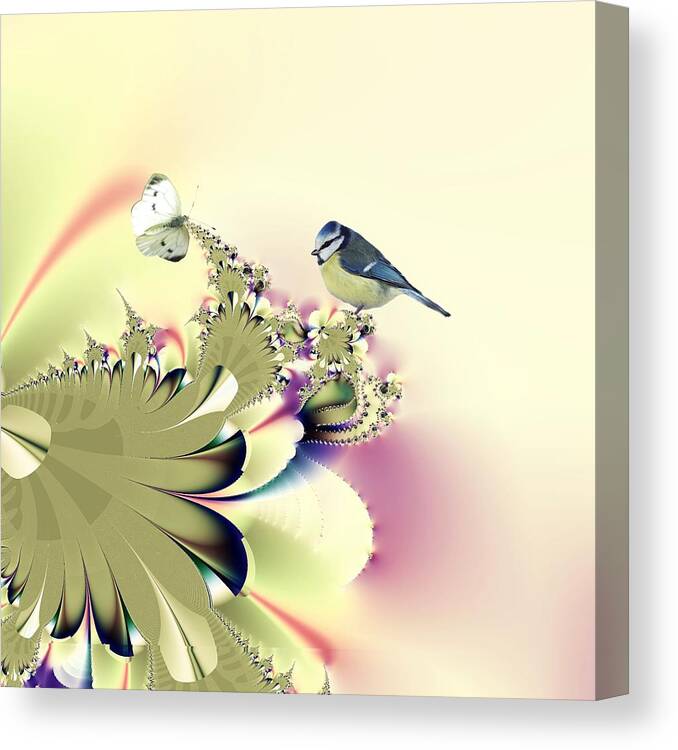 Butterfly Canvas Print featuring the digital art Country Garden by Sharon Lisa Clarke