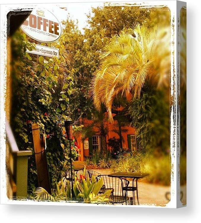 St Augustine Canvas Print featuring the photograph Courtyard Cafe by Michele Green Williams