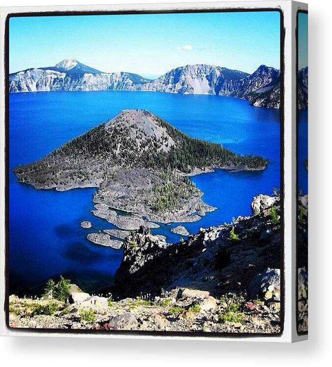 Blue Canvas Print featuring the photograph Crater Lake by Jessica Daubenmire