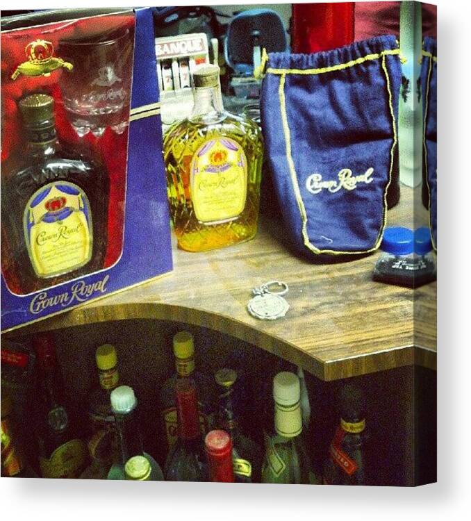 Barcounter Canvas Print featuring the photograph #crownroyal #liquor #bar #drinks #royal by Matt Guzik