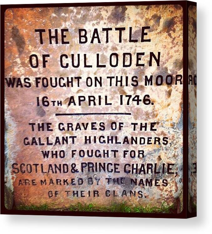 Culloden Canvas Print featuring the photograph #culloden #battlefield #memorial #grave by Toonster The Bold