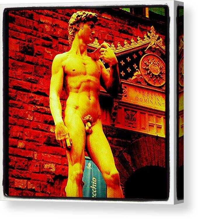 Europe Canvas Print featuring the photograph #david #michelangelo #sculpture by Marco Santos