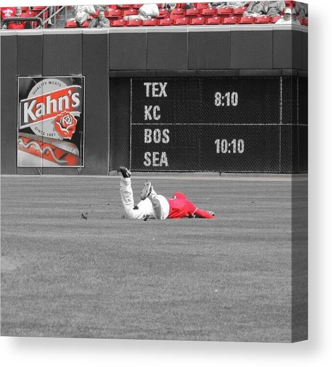 Reds Canvas Print featuring the photograph #didigregorius Making The Sweet Play by Reds Pics