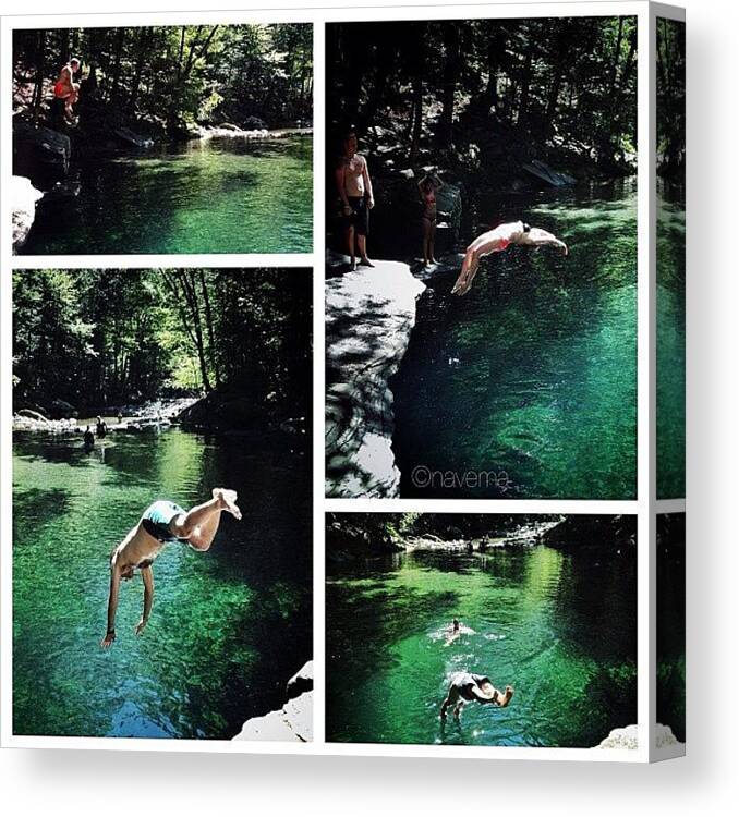 Teamrebel Canvas Print featuring the photograph Diving by Natasha Marco