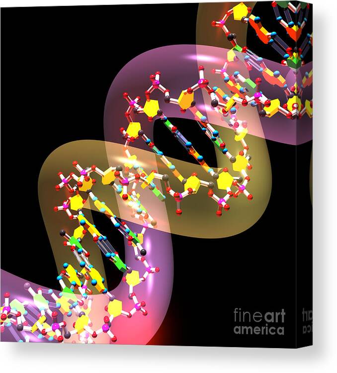 Acid Canvas Print featuring the digital art Dna 38 by Russell Kightley