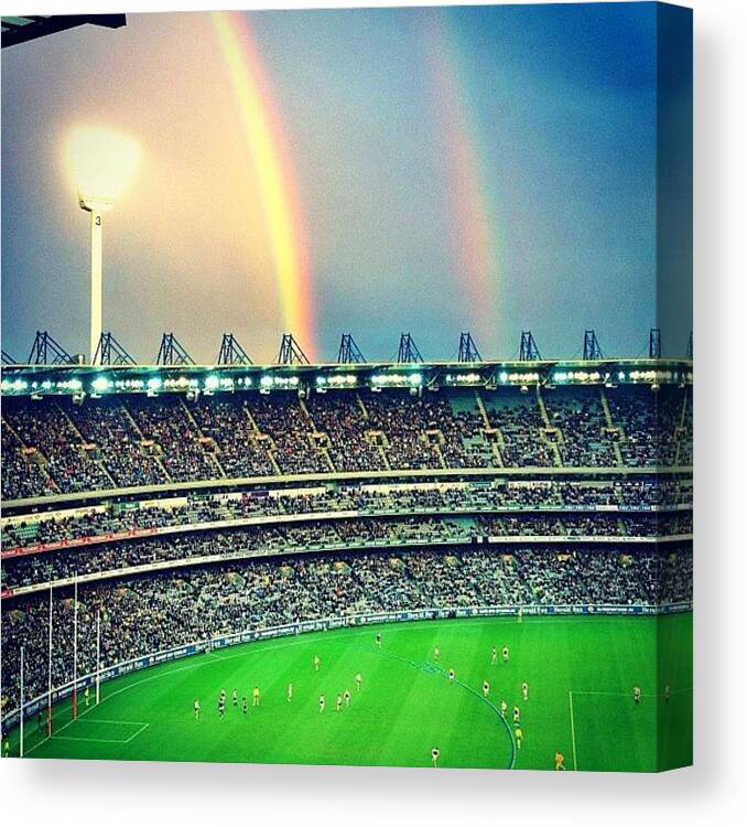 Teg Canvas Print featuring the photograph Double Rainbow @ The G!! #rainbow by Raffaele Salera