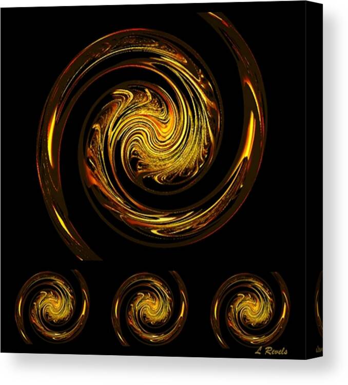 Abstract Canvas Print featuring the digital art Dragons III by Leslie Revels