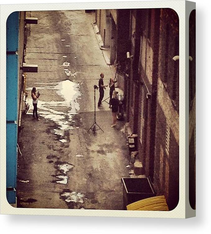 Work Canvas Print featuring the photograph Early Morning Alleyway Photo-shoot by Shwa Moen