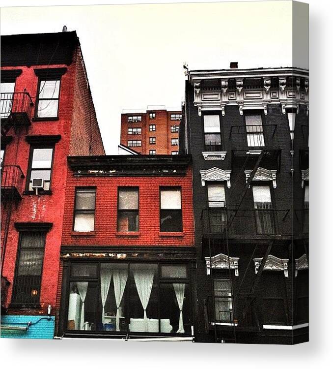 New York City Canvas Print featuring the photograph East Village Gingerbread Houses by Vivienne Gucwa