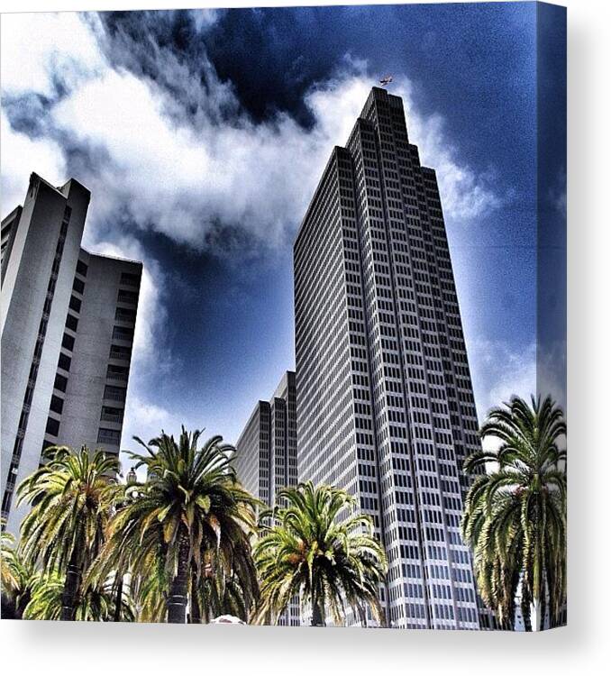 Igaddicts Canvas Print featuring the photograph Embarcadero Buildings Across From The by Selina P
