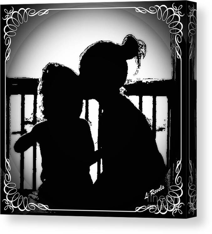 Black And White Canvas Print featuring the photograph Emma and Abby by Leslie Revels
