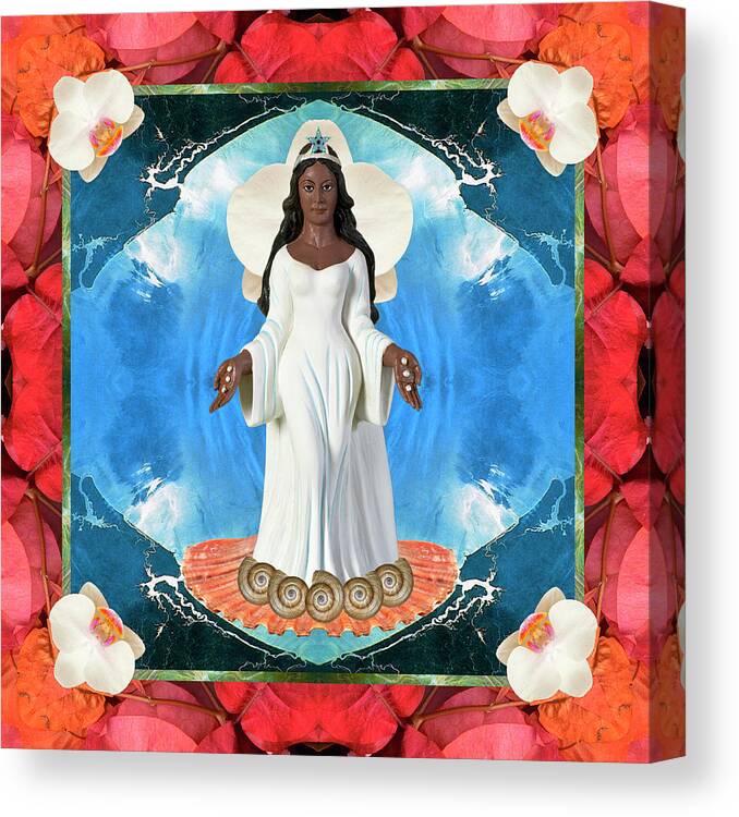 Mandalas Canvas Print featuring the photograph Empress Aqua by Bell And Todd