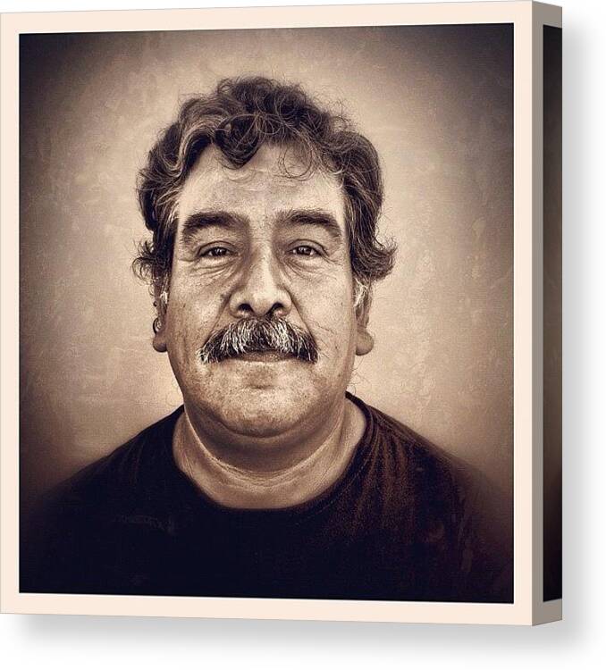 Bwsociety Canvas Print featuring the photograph Enrique, Repair Technician At by Max S Gerber
