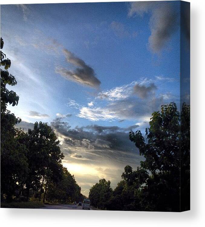 Igth Canvas Print featuring the photograph Evening Road Trip 🚗🚙🚑 by Nancy Nancy
