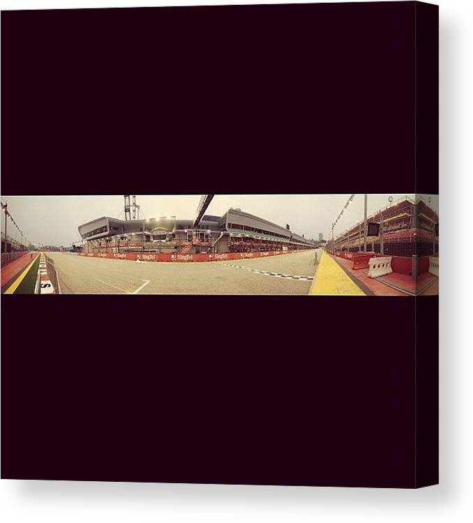 Autostitch Canvas Print featuring the photograph #f1 #singapore by Jerry Tang