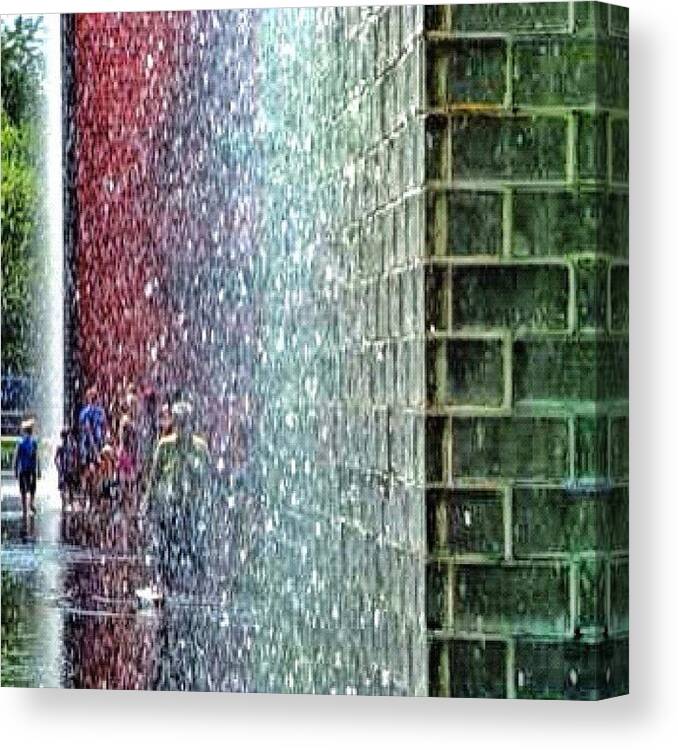 Chicagood Canvas Print featuring the photograph Falling Waters Of The Crown Fountain by James Roach