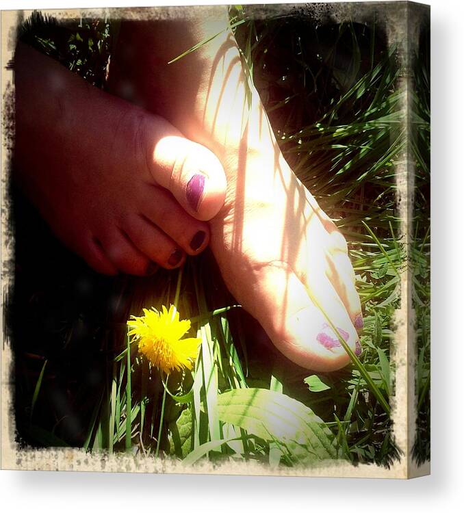 Feet Canvas Print featuring the photograph Feet in grass - summer meadow by Matthias Hauser
