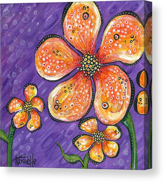 Floral Canvas Print featuring the painting Feisty by Tanielle Childers
