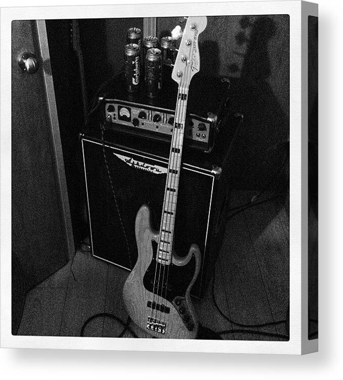 Fenderjazz Canvas Print featuring the photograph #fenderjazz #bass by Stu Brierley