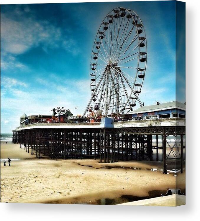 Ferriswheel Canvas Print featuring the photograph Ferris Wheel, Central Pier, Blackpool by Anita Callister Jones