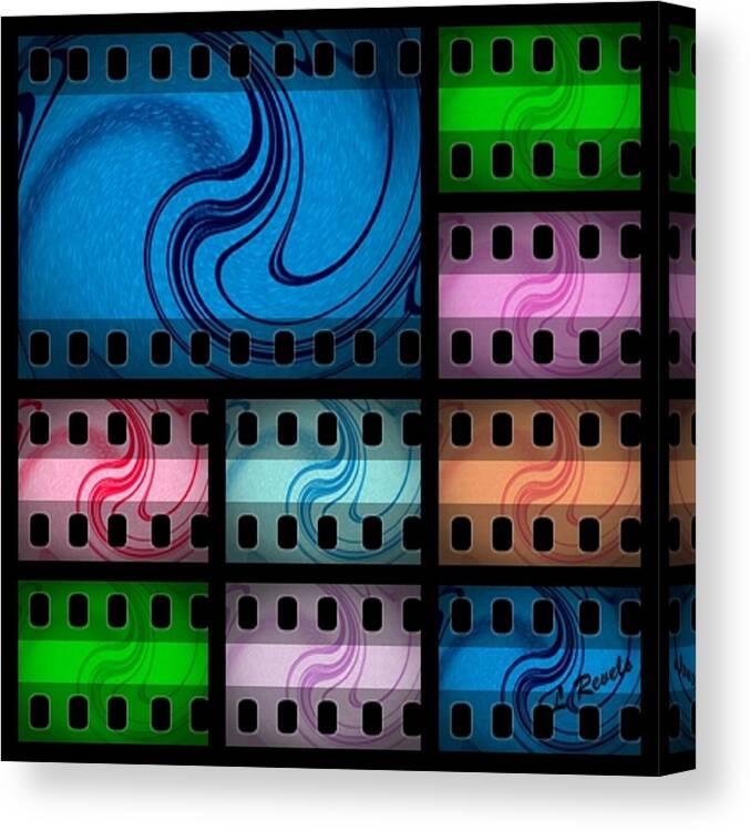 Collage Canvas Print featuring the digital art Film Star by Leslie Revels