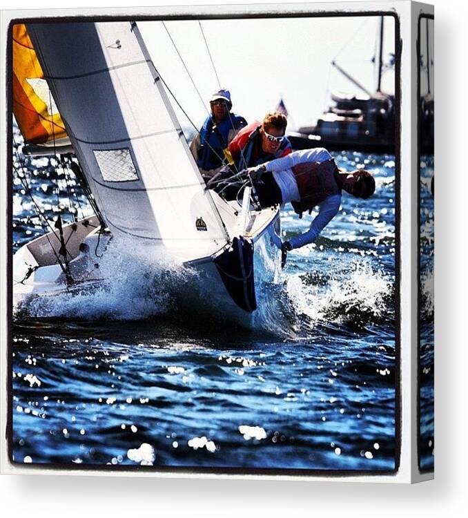  Canvas Print featuring the photograph Final Race Of Us Sailing Match Racing by Leighton OConnor