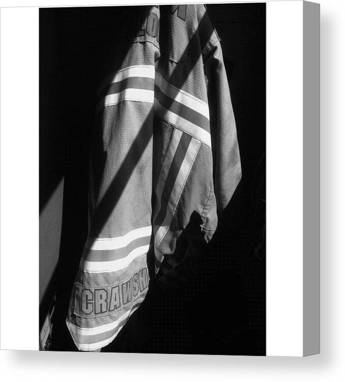 Engine Canvas Print featuring the photograph #firefighter #iaff #bunkercoat #bunker by James Crawshaw