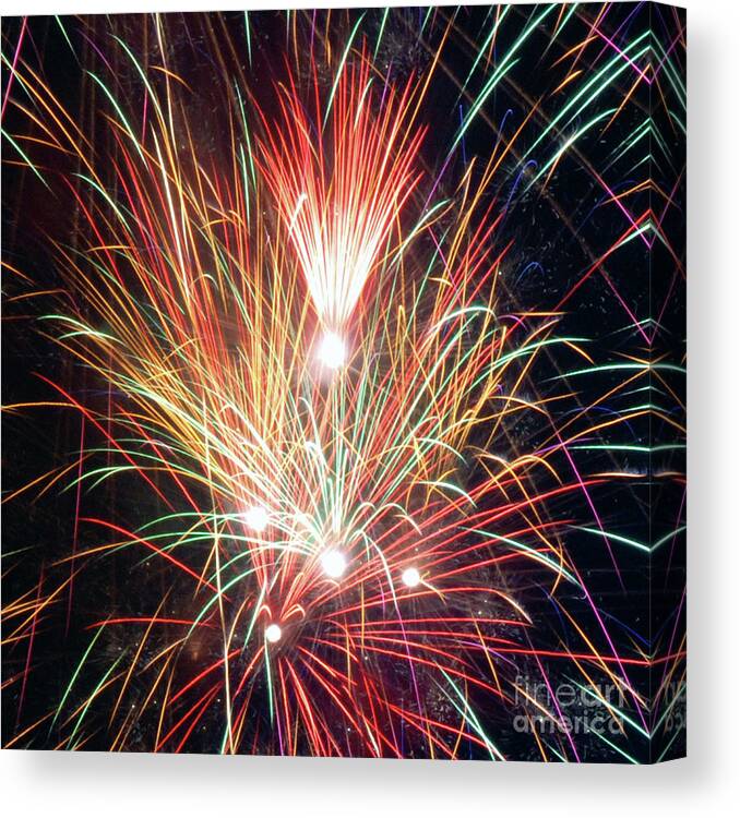 Fireworks Canvas Print featuring the photograph Fireworks One by Ronald Grogan