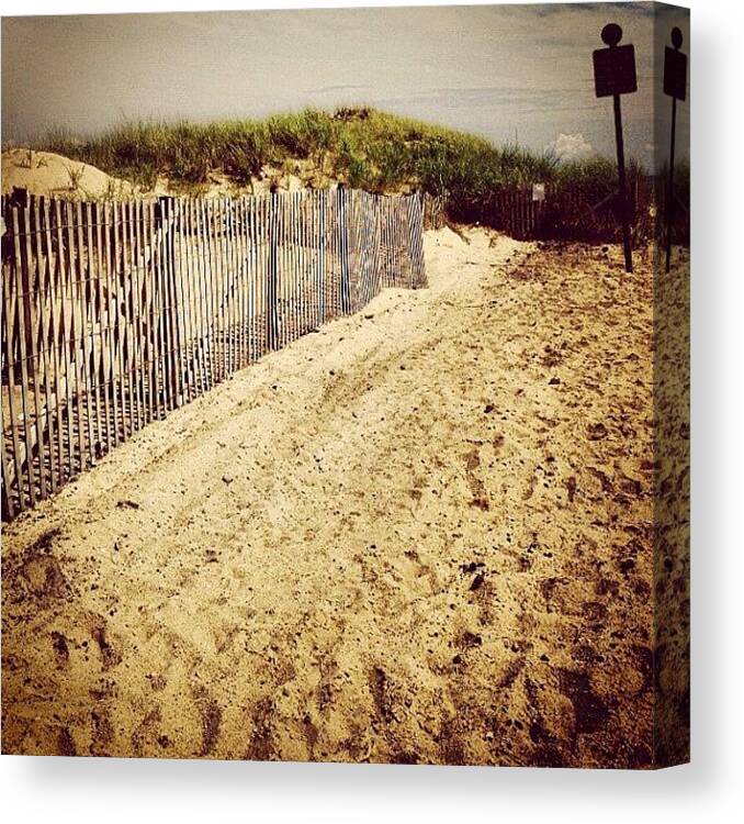 Beautiful Canvas Print featuring the photograph First Day At The Beach! #capecod #beach by Marisag ☀✌