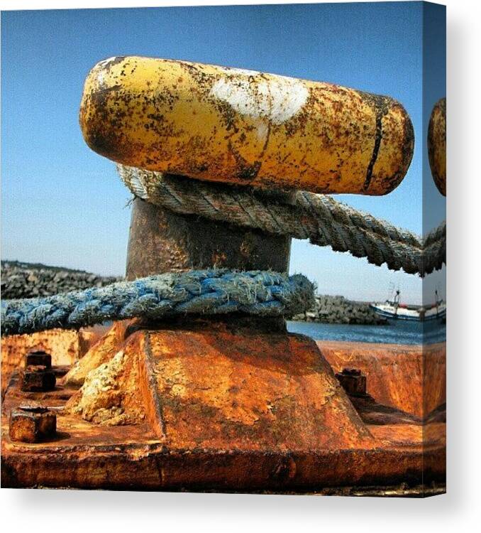 Fishing Canvas Print featuring the photograph #fishing #boat #anchor by Yannick Menard