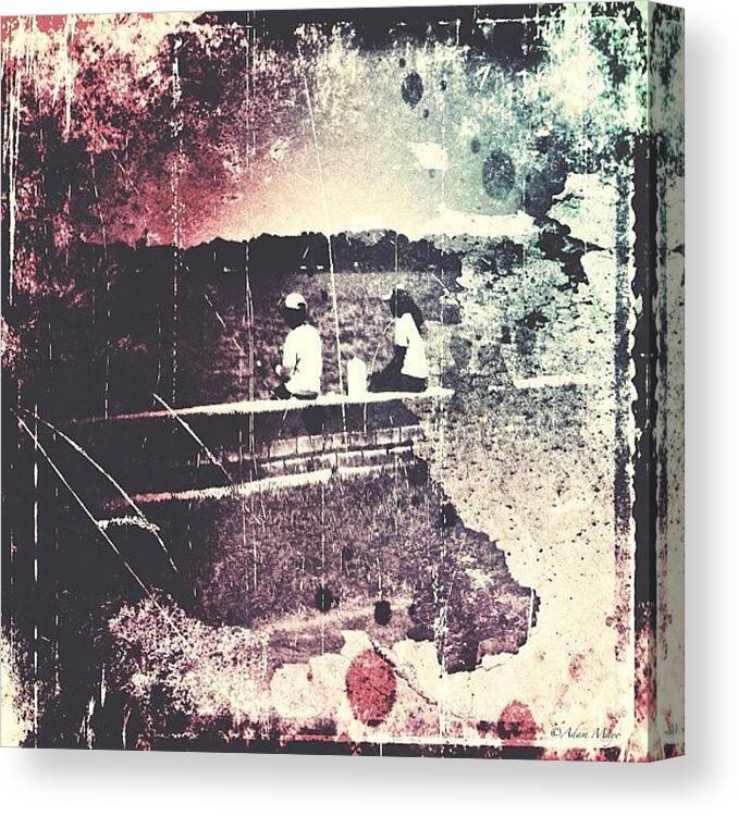 Mobilephotography Canvas Print featuring the photograph Fishing Days - At Eustis Lake #fishing by Photography By Boopero