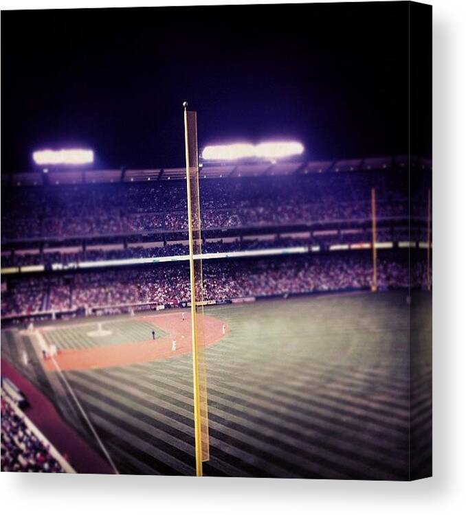 Foul Canvas Print featuring the photograph #foul Pole Angels Vs. Yankees by Landon 👊