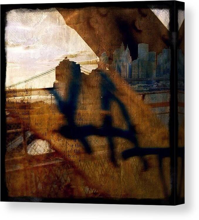 Navema Canvas Print featuring the photograph From Manhattan To Brooklyn On The Q by Natasha Marco
