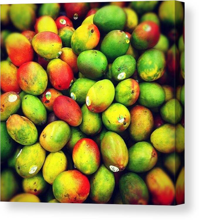 Beautiful Canvas Print featuring the photograph #fruit #color #beautiful #mango #summer by Brienne Jae Sagona