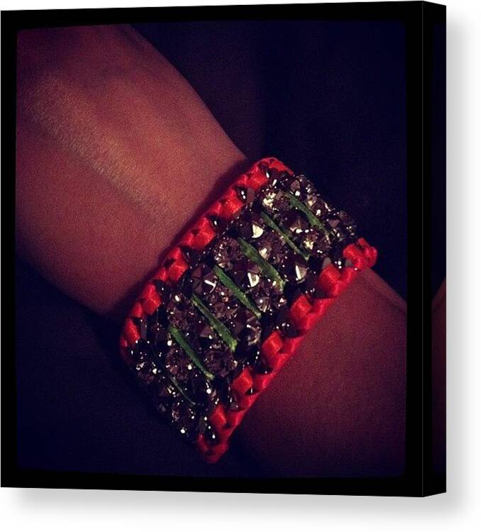Accessories Canvas Print featuring the photograph Fun #neon & #rhinestone Bracelet by Bryce Gruber