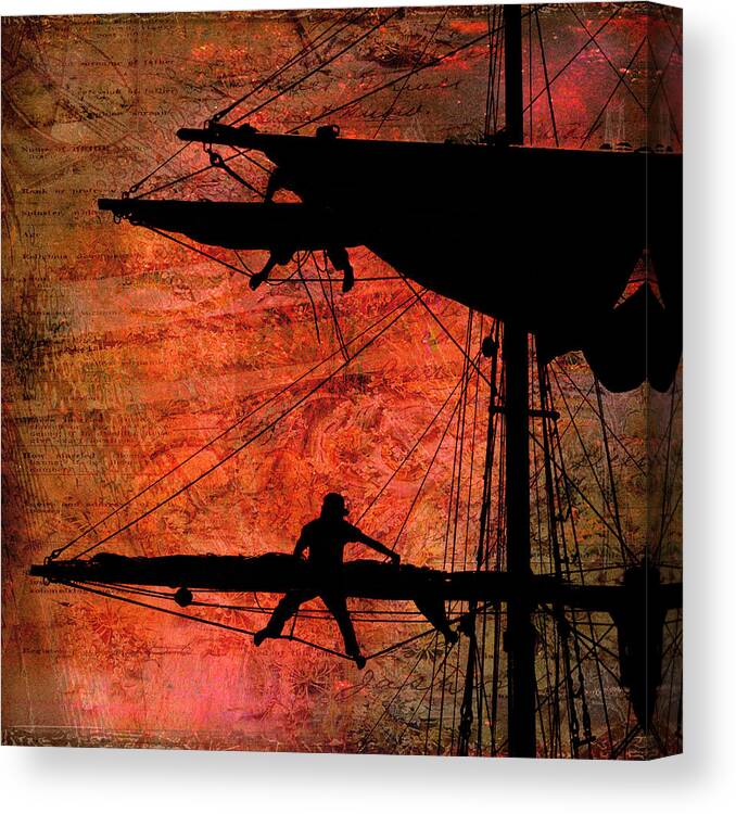 Textured Canvas Print featuring the photograph Furling Sail by Fred LeBlanc