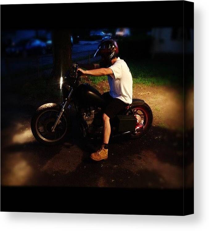 Project Canvas Print featuring the photograph #garage #project #roommates #yamaha by Joseph Stowers