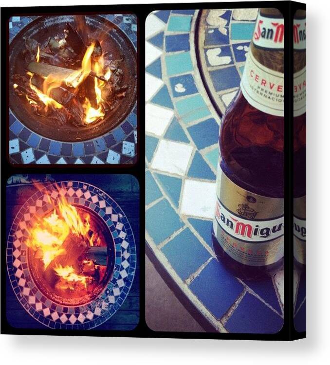 Lager Canvas Print featuring the photograph #garden #outdoors #fire #flame #lager by Paul Hoaksey