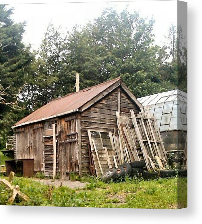 Shed Canvas Print featuring the photograph #gardenshed #shed #hut #garden #rundown by Kevin Zoller