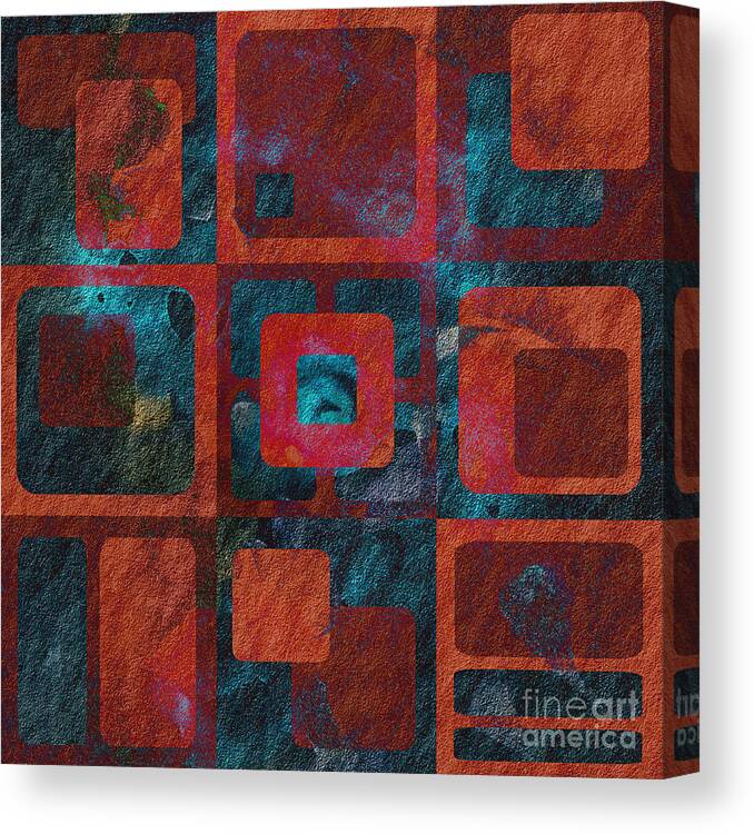 Abstract Canvas Print featuring the digital art Geomix 02 - sp07c03b by Variance Collections