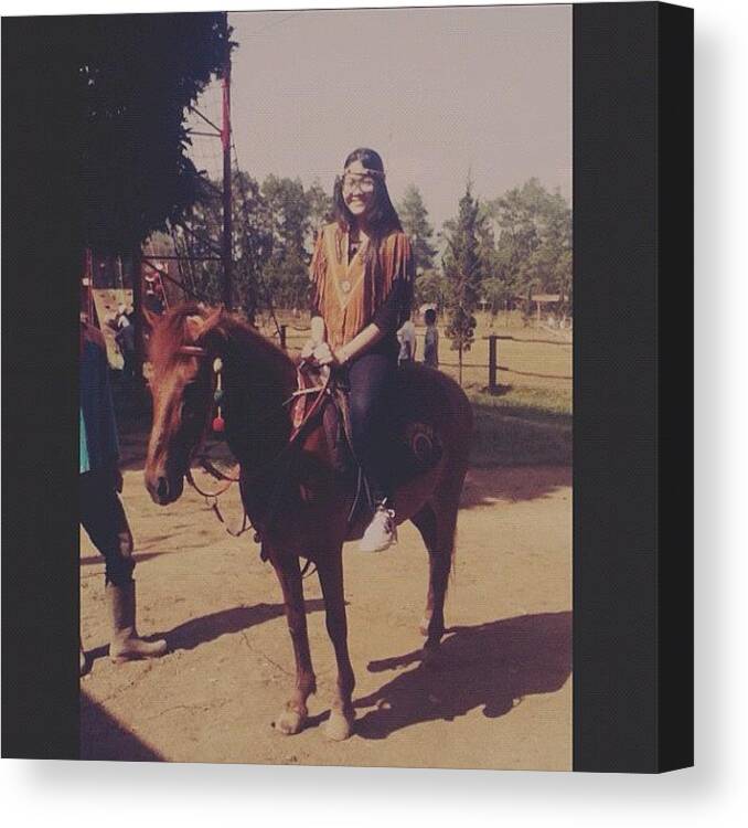 Photograph Canvas Print featuring the photograph #girl #indian #horse #instagram by Petrina Putri