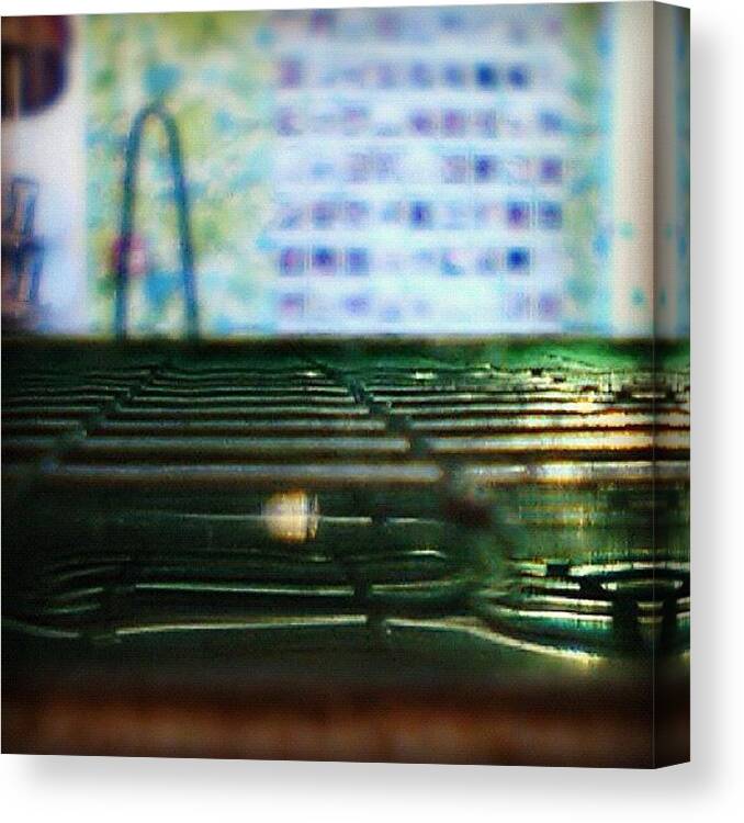 Glass Canvas Print featuring the photograph #glass #desk #wallpaper by Joe Trethewey